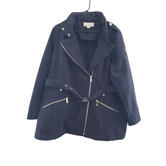 MICHAEL Michael Kors Jackets & Blazers - MICHAEL Michael Kors Navy Pea Coat with Silver Details